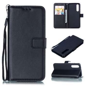 Huawei P30 Wallet Kickstand Magnetic PU Leather Case Black