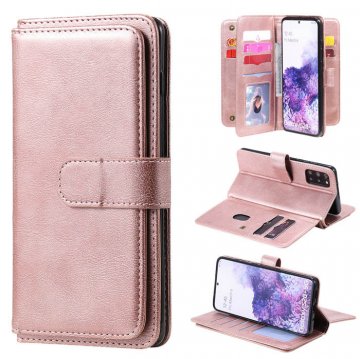 Samsung Galaxy S20 Plus Multi-function 10 Card Slots Wallet Case Rose Gold