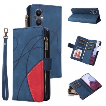 OnePlus Nord N20 5G Zipper Wallet Magnetic Stand Case Blue