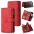 For Samsung Galaxy S9 Wallet 15 Card Slots Case with Wrist Strap Red