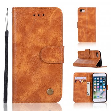 iPhone 7/8/SE 2020 Premium Vintage Wallet Kickstand Case Brown