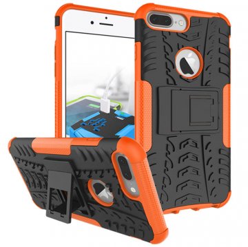 Hybrid Rugged iPhone 8 Plus/7 Plus Kickstand Shockproof Case Orange