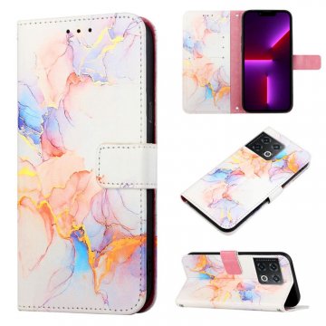 Marble Pattern OnePlus 10 Pro Wallet Stand Case Marble White