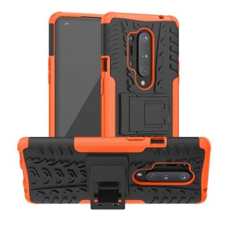 OnePlus 8 Pro Hybrid Rugged PC + TPU Kickstand Case Orange
