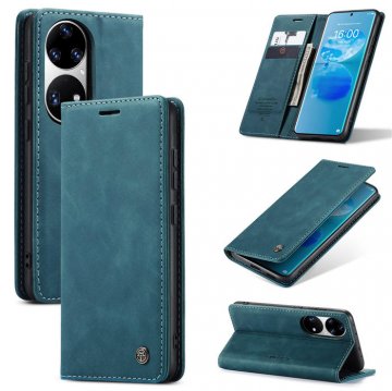 CaseMe Huawei P50 Pro Slim Wallet Kickstand Case Blue
