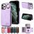 For iPhone 11 Pro Card Holder Ring Kickstand Case Purple