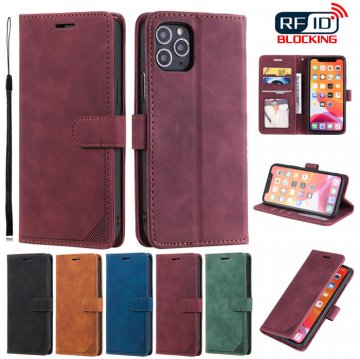 iPhone 11 Pro Max Wallet RFID Blocking Kickstand Case Red