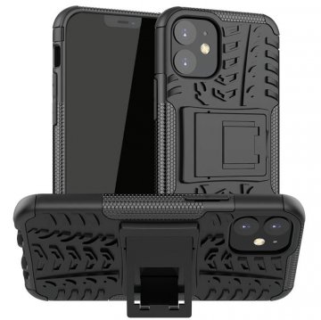 iPhone 12 Mini Hybrid Rugged PC + TPU Kickstand Case Black