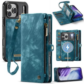 CaseMe iPhone 17 Pro 2-in-1 Magnetic Wallet Case with MagSafe & RFID Blocking Blue