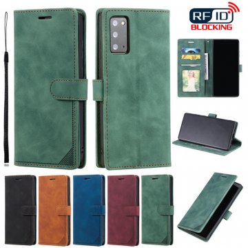 Samsung Galaxy Note 20 Wallet RFID Blocking Kickstand Case Green