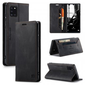 Autspace Samsung Galaxy A31 Wallet Magnetic Case Black