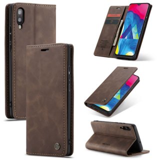 CaseMe Samsung Galaxy M10 Wallet Kickstand Flip Case Coffee