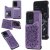 Samsung Galaxy S20 Ultra Embossed Wallet Magnetic Stand Case Purple
