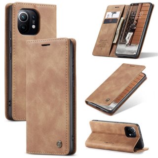 CaseMe Xiaomi Mi 11 Wallet Kickstand Magnetic Flip Case Brown