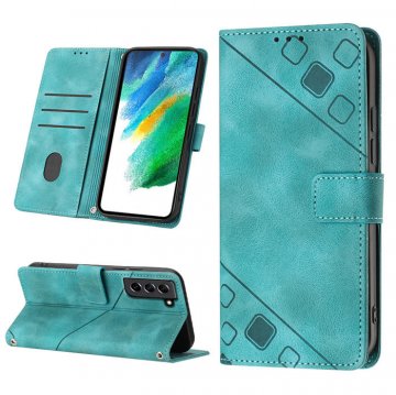 Skin-friendly Samsung Galaxy S21 FE Wallet Stand Case with Wrist Strap Green