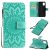 Samsung Galaxy A51 Embossed Sunflower Wallet Stand Case Green