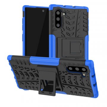 Samsung Galaxy Note 10 Hybrid Rugged PC + TPU Kickstand Case Blue