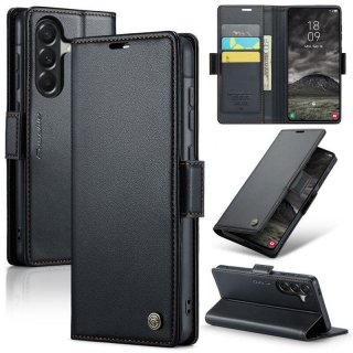 CaseMe Samsung Galaxy A57 Wallet RFID Blocking Magnetic Buckle Case Black