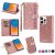 Bling Glitter Carving Zipper Wallet 9 Card Slots Case with Wrist Strap Rose Gold