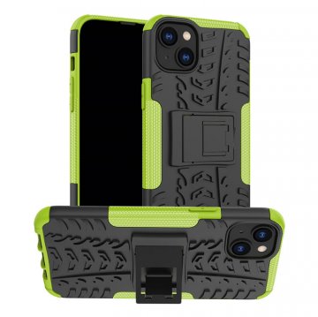 Dual Layer Hybrid Anti-Slip iPhone 14 Plus Kickstand Case Green