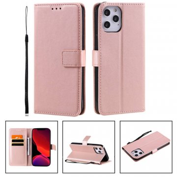 iPhone 12/12 Pro Wallet Kickstand Magnetic PU Leather Case Rose Gold
