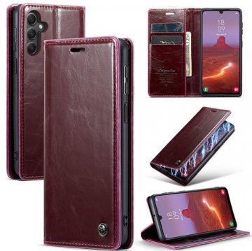 CaseMe Samsung Galaxy A24 4G Luxury Wallet Magnetic Case Red