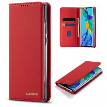 LC.IMEEKE Huawei P30 Pro Wallet Magnetic Kickstand Case Red