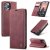 CaseMe Wallet Luxury Retro Suede Leather Phone Case Red