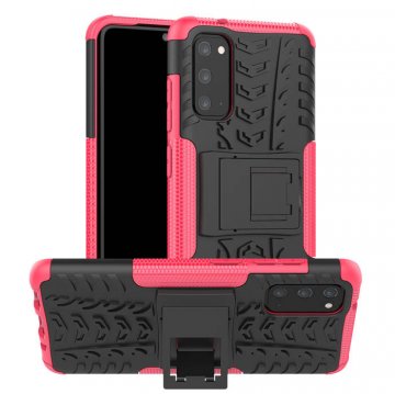 Samsung Galaxy S20 Hybrid Rugged PC + TPU Kickstand Case Rose