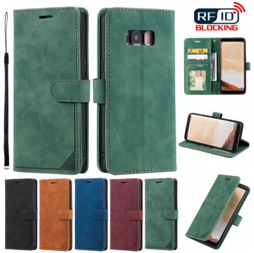 Samsung Galaxy S8 Wallet RFID Blocking Kickstand Case Green