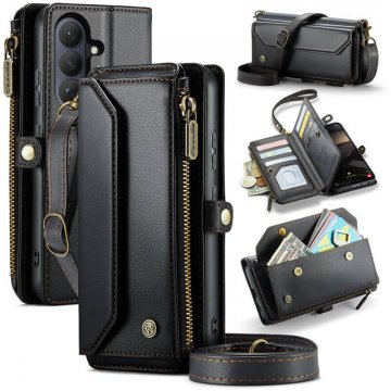 CaseMe Samsung Galaxy S26 Plus RFID Blocking Wallet Crossbody Case with Wireless Charging Black