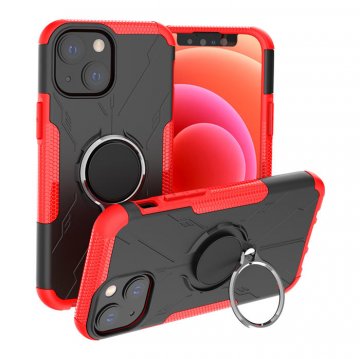 iPhone 13 Hybrid Rugged Ring Kickstand Case Red