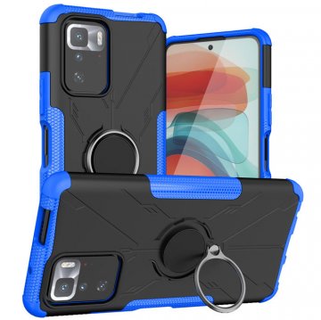 Xiaomi Redmi Note 10 5G Hybrid Rugged Ring Kickstand Case Blue