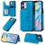 iPhone 12 Luxury Cute Cats Magnetic Card Slots Stand Case Blue