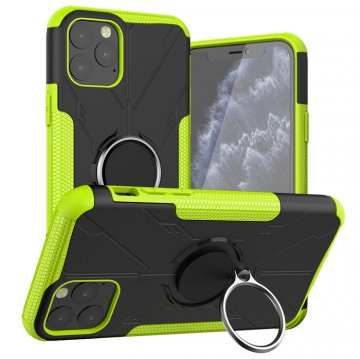 iPhone 11 Pro Max Hybrid Rugged PC + TPU Ring Kickstand Case Green