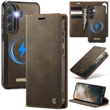 CaseMe Samsung Galaxy S23 FE 2-in-1 Magnetic Wallet Case – Wireless Charging & RFID Blocking Coffee