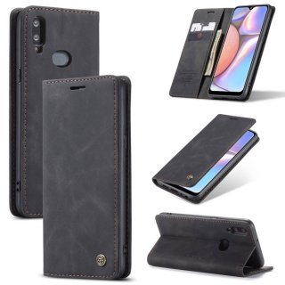 CaseMe Samsung Galaxy A10S Wallet Kickstand Magnetic Flip Leather Case Black