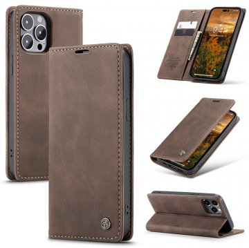 CaseMe Wallet Luxury Retro Suede Leather Phone Case Coffee