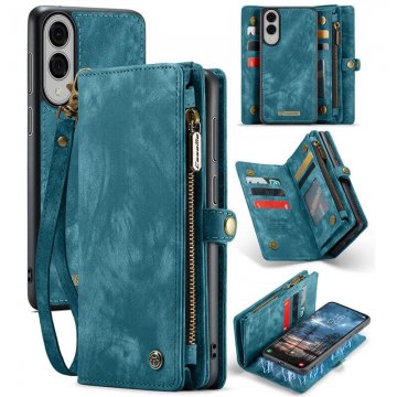CaseMe Samsung Galaxy S25 Edge Wallet Magnetic Case with Wrist Strap Blue