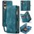 CaseMe Samsung Galaxy S25 Edge Wallet Magnetic Case with Wrist Strap Blue