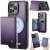 CaseMe iPhone 13 Pro Max 2-in-1 Detachable Magnetic Wallet Case with RFID Blocking, Card Holder & MagSafe Compatible - Purple