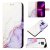 Marble Pattern Moto G Play 2021 Wallet Stand Case White Purple