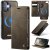 CaseMe iPhone 16 2-in-1 Magnetic Wallet Case – Wireless Charging & RFID Blocking Coffee
