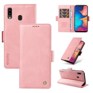 YIKATU Samsung Galaxy A20/A30 Skin-touch Wallet Kickstand Case Pink
