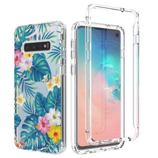 Samsung Galaxy S10 Clear Bumper TPU Banana Leaf Case