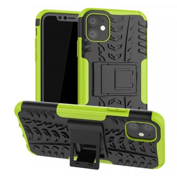 Hybrid Rugged iPhone 11 Kickstand Shockproof Case Green