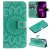 Embossed Sunflower iPhone 14 Wallet Magnetic Case Green