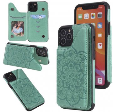 iPhone 11 Pro Embossed Wallet Magnetic Stand Case Green