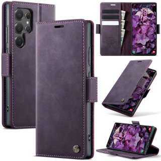 CaseMe Samsung Galaxy S22 Ultra Magnetic Wallet Case with RFID Blocking Purple