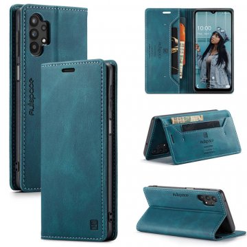 Autspace Samsung Galaxy A32 5G Wallet Magnetic Case Blue